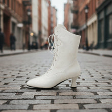 Load image into Gallery viewer, Women’s Pointed-Toe Kitten-Heel Boots | Autumn Winter Chic
