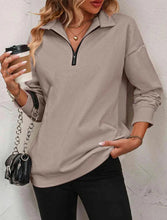 Load image into Gallery viewer, Women's Zipper Turtleneck Pullover Sweatshirt – Loose Long Sleeve

