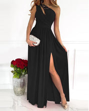 Load image into Gallery viewer, Women's One Shoulder High Split Cutout Sleeveless Elegant Sexy Cocktail Maxi Dress
