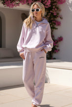 Load image into Gallery viewer, Women's Embroidered Half-Zip Sweatshirt &amp; Jogger Pants Set
