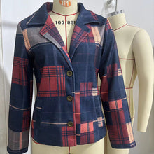 Load image into Gallery viewer, Vintage Stand Collar Blazer with Single-Row Buttons — Tailored Women’s Jacket
