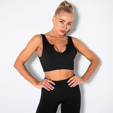 Load image into Gallery viewer, Seamless Ribbed Built Bra Tank Top – Women's Longline Workout Crop Top
