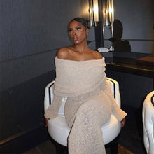 Load image into Gallery viewer, New One-shoulder Knitted Long-sleeved Dress Sexy Beach Holiday Long Dresses Womens Clothing
