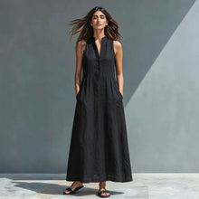 Load image into Gallery viewer, Women's Stand-Collar A-Line Maxi Dress – Resort &amp; Vacation Style
