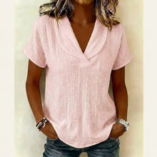 Load image into Gallery viewer, Women's Knitted Short-Sleeve Butterfly Collar Top
