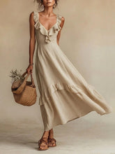 Load image into Gallery viewer, Sleeveless Ruffle Detail High-Waist Maxi Dress – 7 Colors, S–3XL
