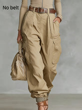 Load image into Gallery viewer, Women's High Waist Multi-Pocket Cargo Work Pants – Tapered Trousers
