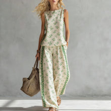 Load image into Gallery viewer, Women's Sleeveless Printed Tank Top &amp; Wide-Leg Pants Two-Piece Set

