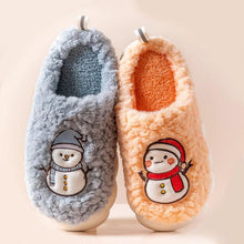 Load image into Gallery viewer, Snowman Slippers - Winter Plush Anti-Slip Couple Home Shoes
