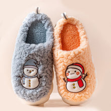 Load image into Gallery viewer, Cute Snowman Slippers Winter Indoor Household Warm Plush Thick-Soled Anti-slip Couple Home Slipper Soft Floor Bedroom House Shoes
