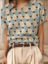 Load image into Gallery viewer, Women's Retro Short-Sleeve Jacquard Knit Top
