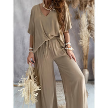 Load image into Gallery viewer, Women’s Lounge Set with Wide Leg Pant
