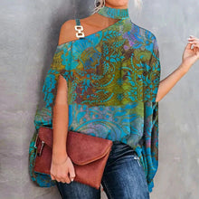 Load image into Gallery viewer, Women’s One-Shoulder Printed T-Shirt
