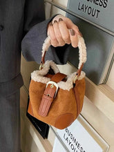 Load image into Gallery viewer, Fuzzy Trim Bucket : Crossbody Bag
