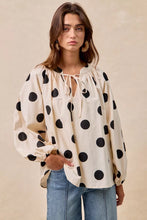 Load image into Gallery viewer, BiBi Polka Dot Exaggerated Balloon Sleeves Blouse
