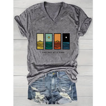 Load image into Gallery viewer, Geometric Mountain &amp; Starry Night Graphic Tee
