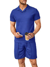 Load image into Gallery viewer, Men's Plus Size Short Sleeve Top and Shorts Set
