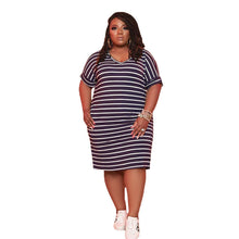 Load image into Gallery viewer, Striped Printed Dress Plus Size Women's Clothing
