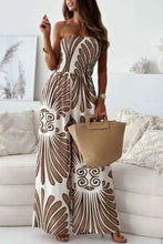 Load image into Gallery viewer, Printed Smocked : Tube Wide Leg Jumpsuit
