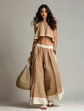 Load image into Gallery viewer, Sleeveless V-Neck Two-Piece Set – Solid Color Lounge &amp; Casual Outfit
