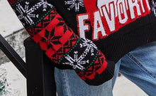 Load image into Gallery viewer, Santa Embroidered Crew Neck Knit Sweater
