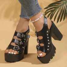 Load image into Gallery viewer, Buckle Platform Block Heels Sandals
