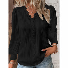 Load image into Gallery viewer, Women’s Lace-Trim V-Neck Blouse
