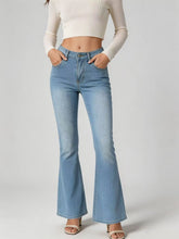 Load image into Gallery viewer, High-Waist Slim-Fit Slightly Flared Women's Jeans – Full-Length Denim Pants
