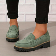 Load image into Gallery viewer, Thick-Sole Solid Color Loafers Women | Trendy Chunky Flats
