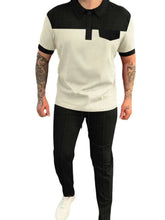 Load image into Gallery viewer, Men‘s Full Size Waffle-Knit Contrast Top and Pants Set Plus Size
