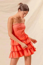 Load image into Gallery viewer, Strapless Ruffle Layered : Cheer Up Dress
