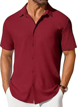 Load image into Gallery viewer, Mens Short-sleeve Button-up Wrinkle- And Crease-resistant Shirt
