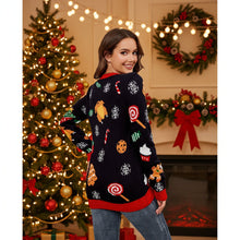 Load image into Gallery viewer, Loose Casual Women’s Christmas Tree Contrast-Color Jacquard Sweater
