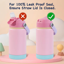 Load image into Gallery viewer, 12Oz Kids Water Bottle, Stainless Steel Insulated Water Bottle for Kids, Toddler Cup with Straws Leak-Proof, Kids Water Bottles for School Boys Girls, BPA Free, Blue

