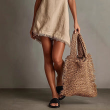 Load image into Gallery viewer, Women's V-Neck Slip Mini Dress – Fringe Trim Sleeveless Streetwear
