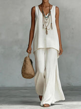 Load image into Gallery viewer, Women's Bohemian Wide-Leg Pants &amp; V-Neck Vest Set – 3D Print
