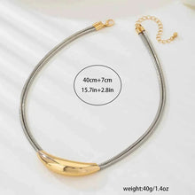 Load image into Gallery viewer, Two-Tone Alloy Curved : Pendant Snake Necklace
