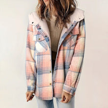 Load image into Gallery viewer, Women's Plaid Button-Up Long Sleeve Jacket
