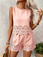 Load image into Gallery viewer, Women's Elegant Hollow-Out Floral Top &amp; Pants Set – 2-Piece
