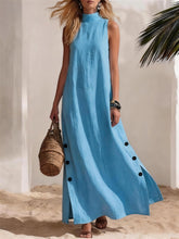 Load image into Gallery viewer, Sleeveless Midi Dress – Side Slits &amp; Loose Fit
