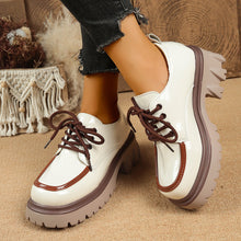 Load image into Gallery viewer, Women's Lace-Up Chunky Heel Shoes – Height-Increasing Vintage Round Toe
