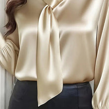 Load image into Gallery viewer, Women's Ribbon Detail Blouse, Lightweight Business Casual Shirt
