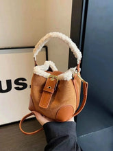 Load image into Gallery viewer, Fuzzy Trim Bucket : Crossbody Bag
