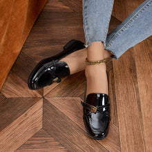 Load image into Gallery viewer, Women’s Patent Leather Square Toe Shoes
