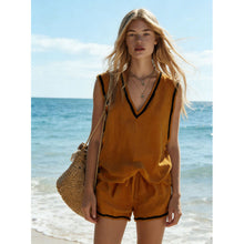 Load image into Gallery viewer, Women's V-Neck Vest &amp; Shorts Two-Piece Set
