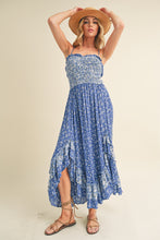 Load image into Gallery viewer, Ditsy Floral Ruffled Hem Maxi Women Cami Dress –Feminine Floral Print, Elegant Maxi Length, Flowy &amp; Comfortable Design for Casual &amp; Special Occasions
