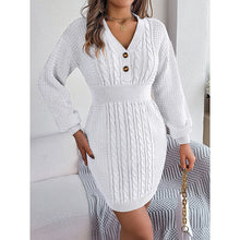 Load image into Gallery viewer, Women’s Cable Knit Sweater Dress

