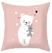 Load image into Gallery viewer, Baby Cushion Whale Print Kids Decoration Cute Rabbit Bear Eyelashes Love Decorative Bunny Pillow Case Cute Animal Little White Rabbits Pillows For Home  45x45CM
