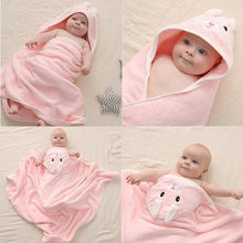 Load image into Gallery viewer, Baby Hooded Bath Towels Cartoon Animal Newborn Soft Towel Blanket Toddler Bathrobe Warm Sleeping Swaddle Wrap for Boys Girls

