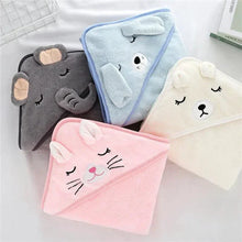 Load image into Gallery viewer, Baby Hooded Bath Towels Cartoon Animal Newborn Soft Towel Blanket Toddler Bathrobe Warm Sleeping Swaddle Wrap for Boys Girls
